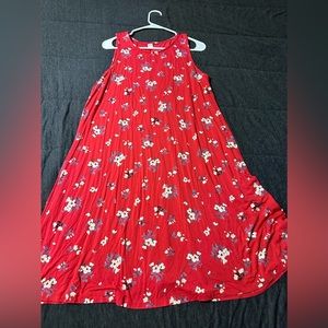 Red floral dres